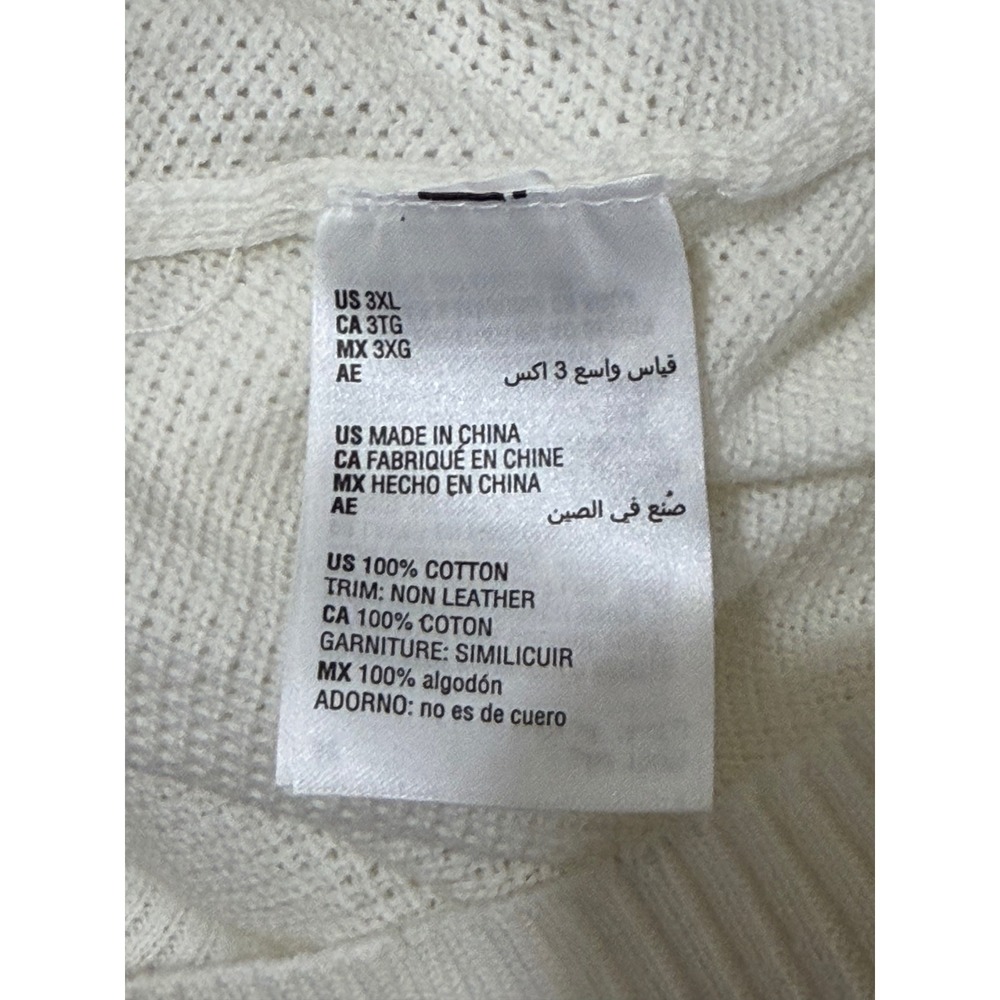 Club Room Men's New Cream Textured Cotton‎ Knit 1/4 Zip Sweater 3XL Winter Ivory - Picture 5 of 6